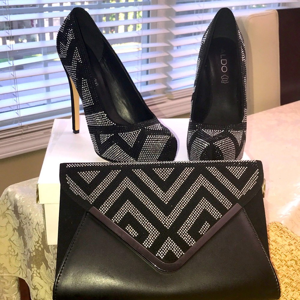 Aldo heels and matching clutch